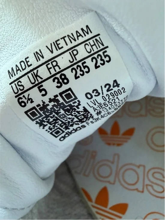 Adidas Samba Women’s White Equipment Orange Sneakers Size 6.5 - Picture 4 of 5